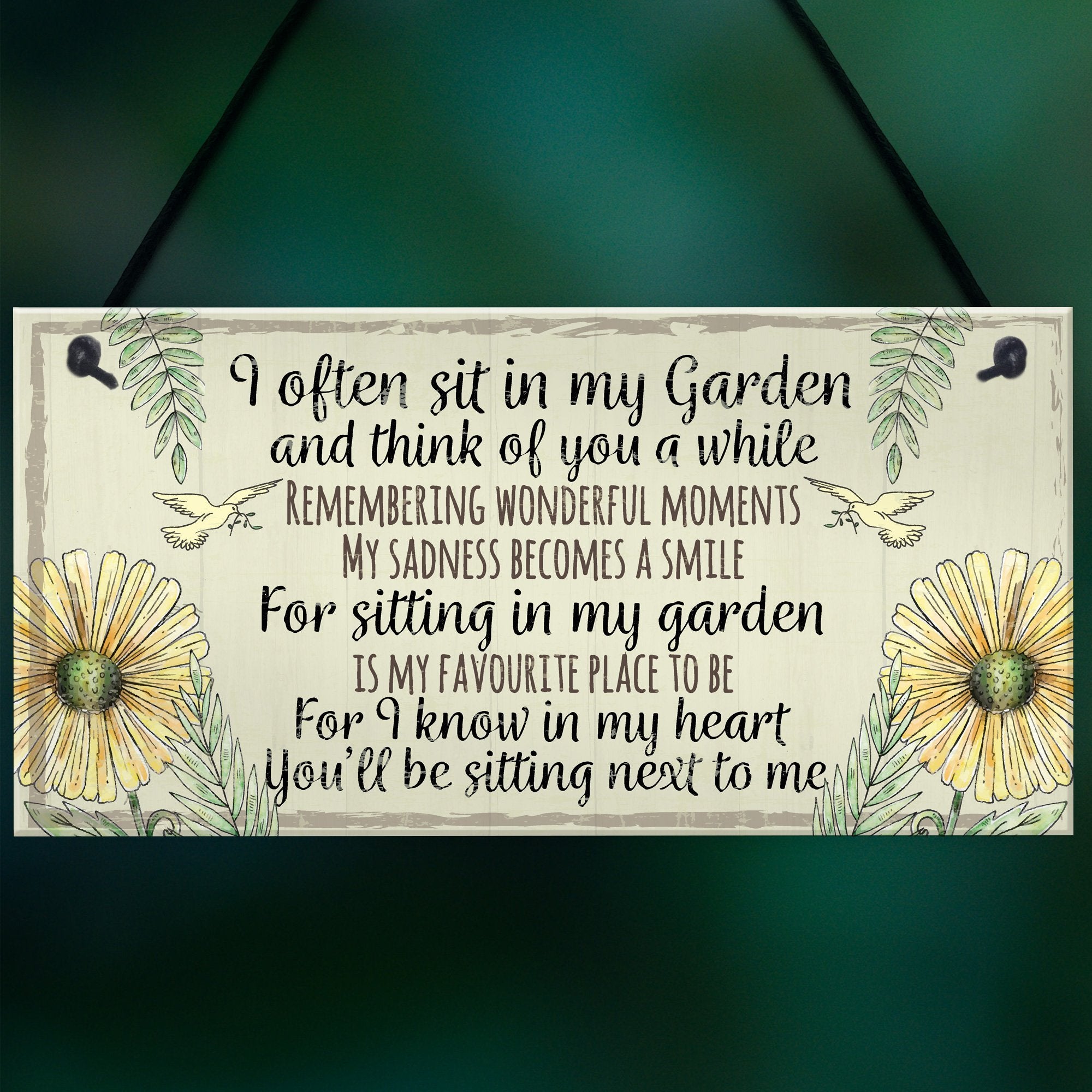 RED OCEAN Garden Plaque Summer House Sign Garden Shed Friendship Mum Nan Memorial Gift