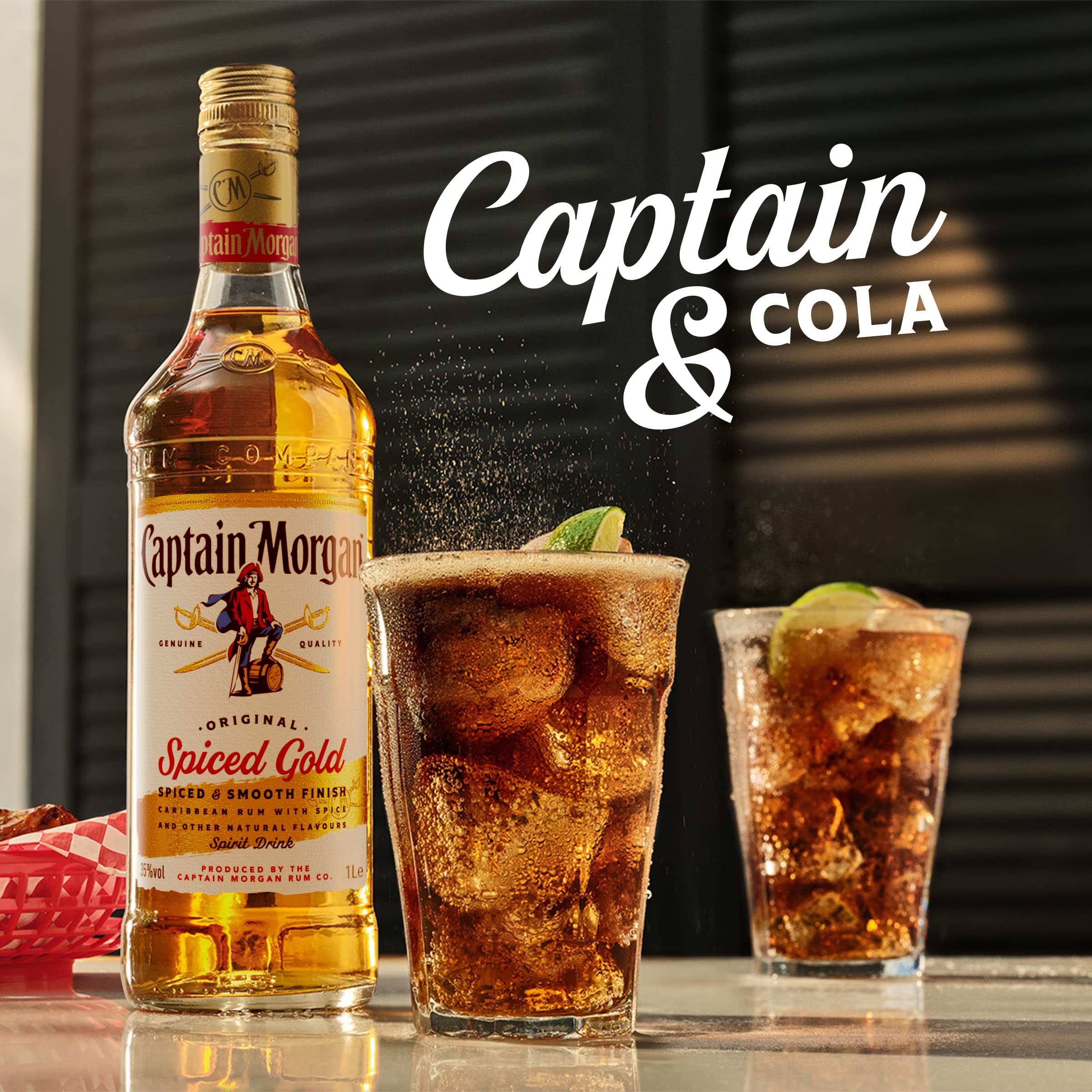 Captain Morgan Original Spiced Gold   35% vol   70cl   Caribbean Rum Based Spirit Drink with Spice   Vanilla Flavours & Brown Sugar   Recommended for Drinks or a Spiced Rum Cocktail