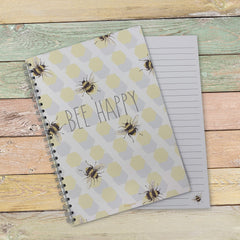 Bee Notebook – A5 / 21cm x 15cm / Wirebound/Lined and Plain / 100 Pages/Childrens Notepad/Kids Notebook/Girls Sketchbook/Ladies Journal/Bee Inspired/Bee Gift by Printykins