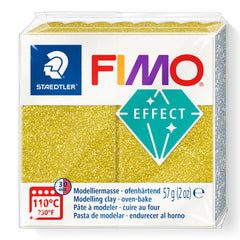 STAEDTLER 8010-112 FIMO Effect Oven-Hardening Polymer Modelling Clay - Glitter Gold (57g)