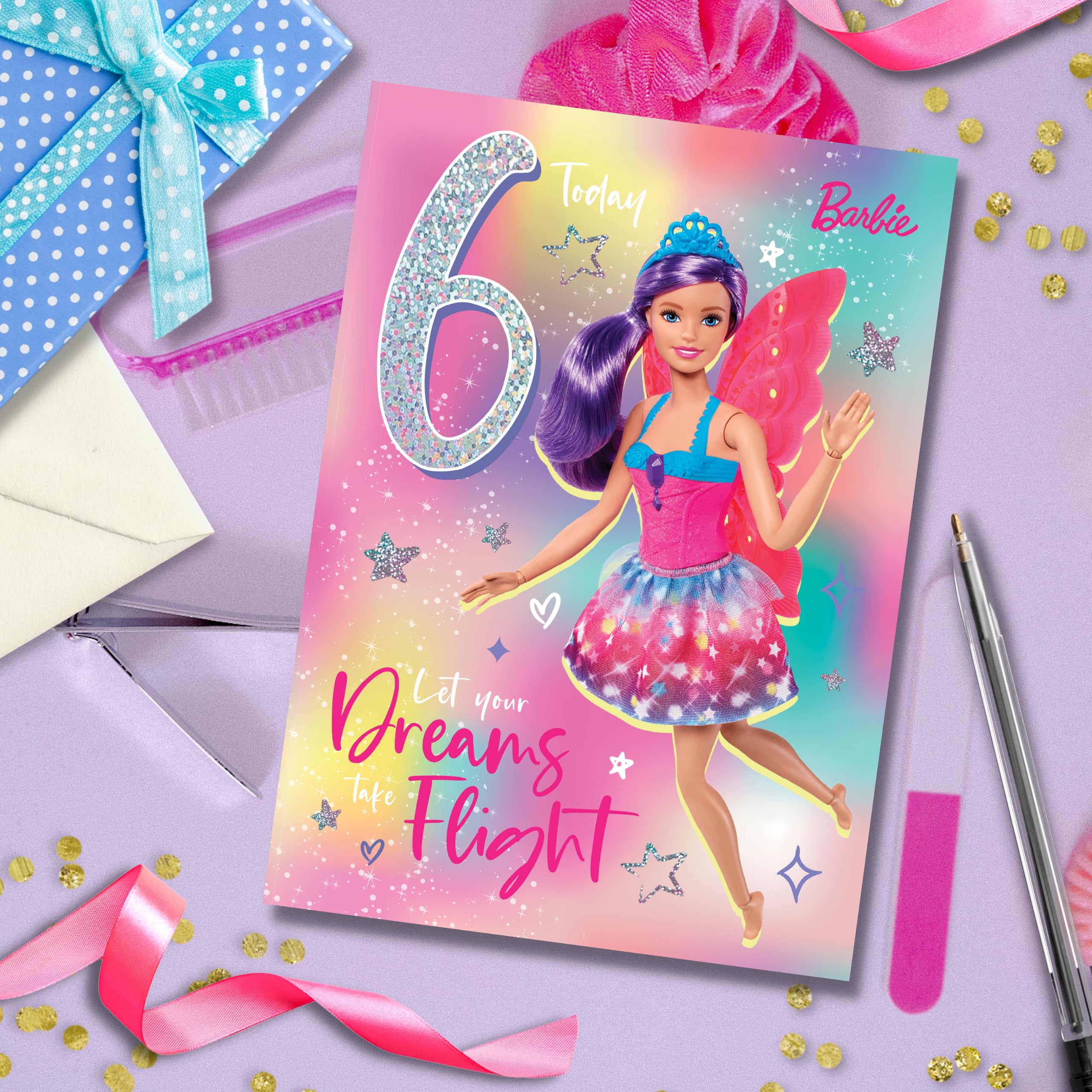 Age 6 Barbie Birthday Card, Barbie Birthday Card Age 6