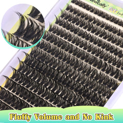 Lash Extension Fluffy Lash Clusters 280 Pcs DIY Eyelash Extension Wispy Individual Lashes 80D Eyelash Clusters D Curl 8-16MM Faux Mink Lashes Natural Look by Newcally