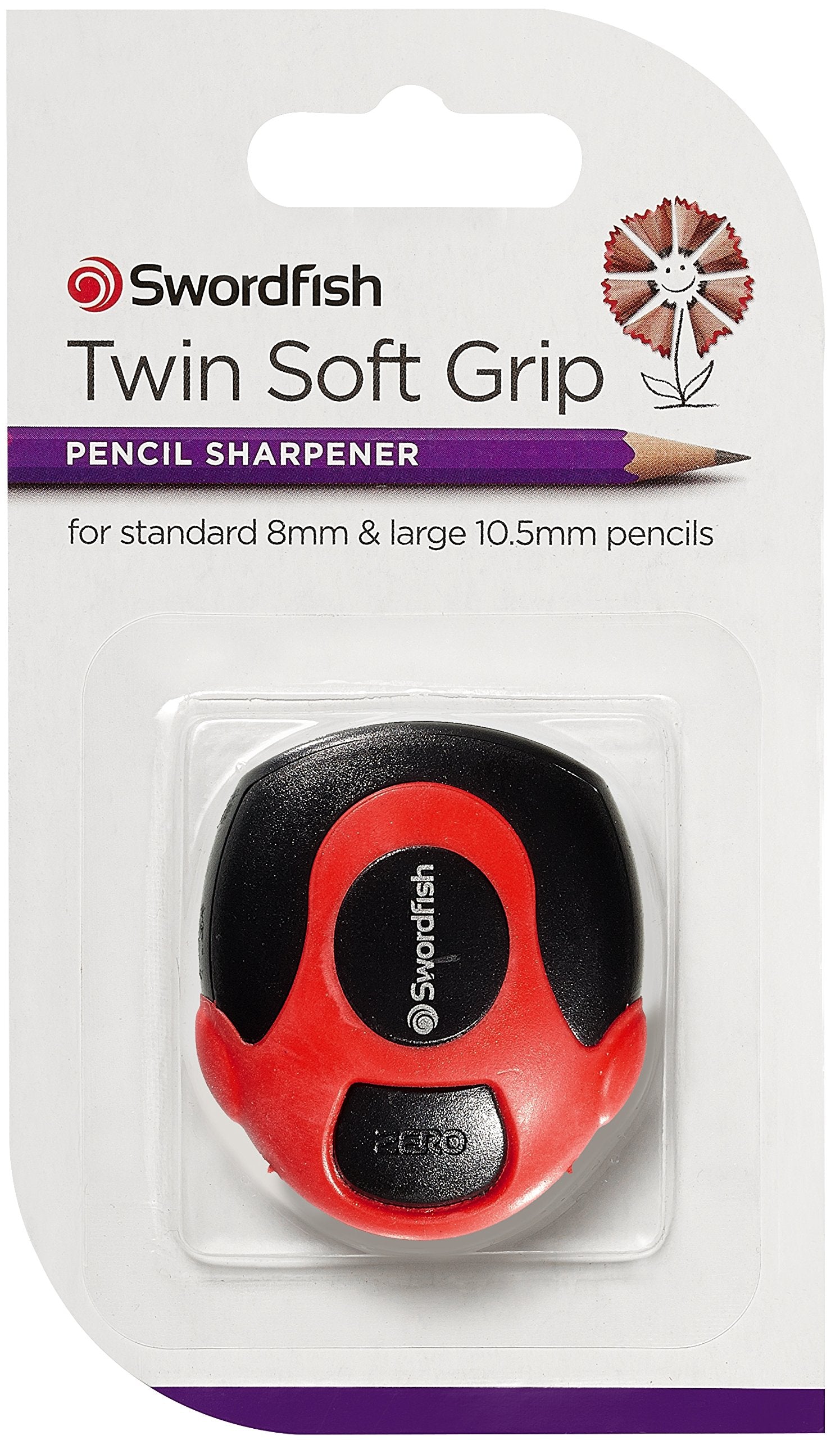 Swordfish ‘Twin Soft Grip’ Double-Hole Pencil Sharpener [Pack of 1] Assorted Colours [40289]