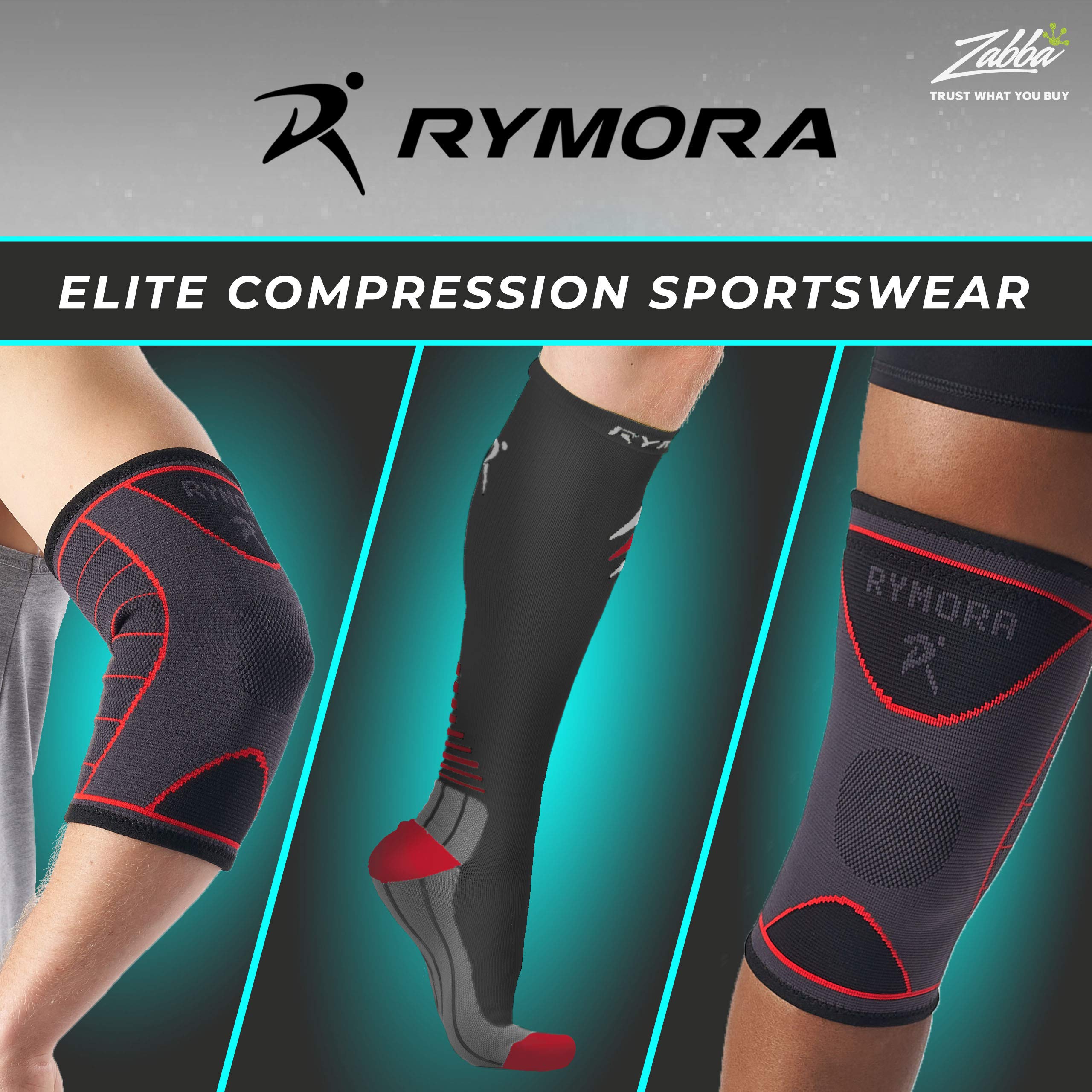 Rymora Calf Compression Sleeves (Ideal for Sports, Running, Shin Splints) (One Pair) (White) (Large) [L]