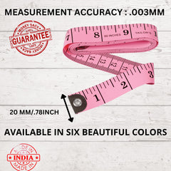 Tape Measure Measuring Tape for Body Sewing Tailor Fabric Cloth Weight Loss Craft Supplies Soft Flexible Fiberglass Ruler Dual Scale Measurement Tape (Pink, 60 INCH / 150 cm)
