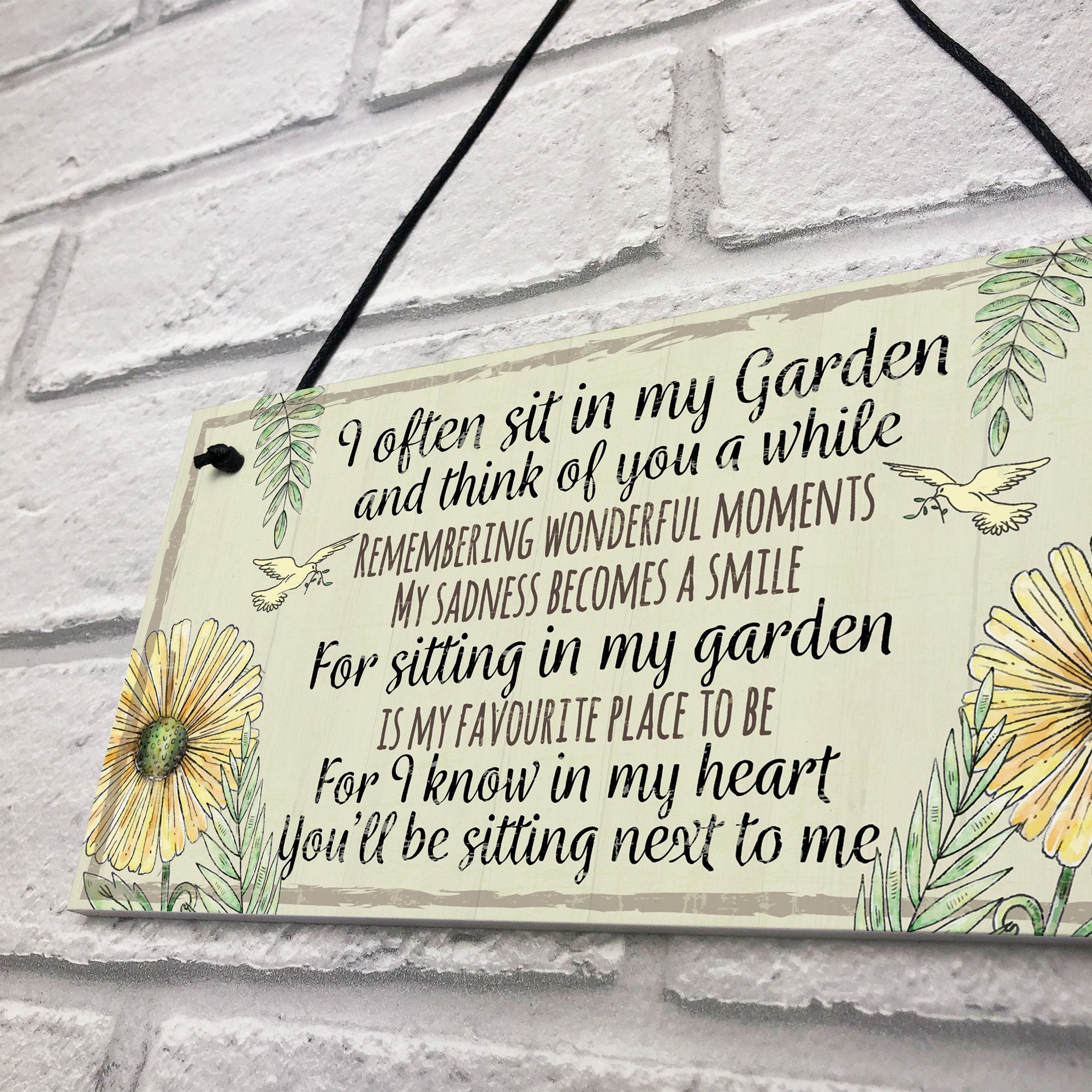 RED OCEAN Garden Plaque Summer House Sign Garden Shed Friendship Mum Nan Memorial Gift