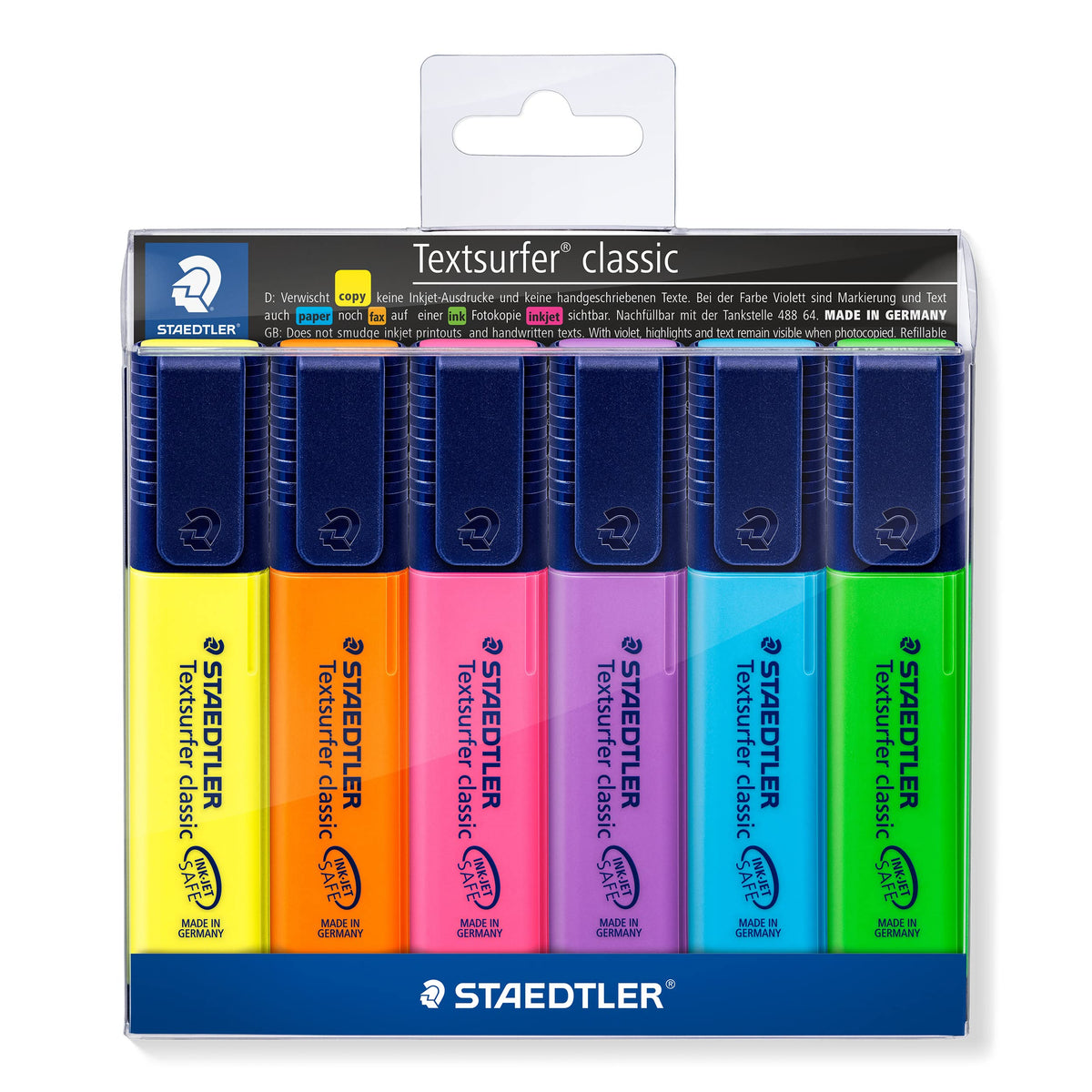 STAEDTLER 364 WP6 Textsurfer Classic Highlighter - Assorted Colours (Wallet of 6)