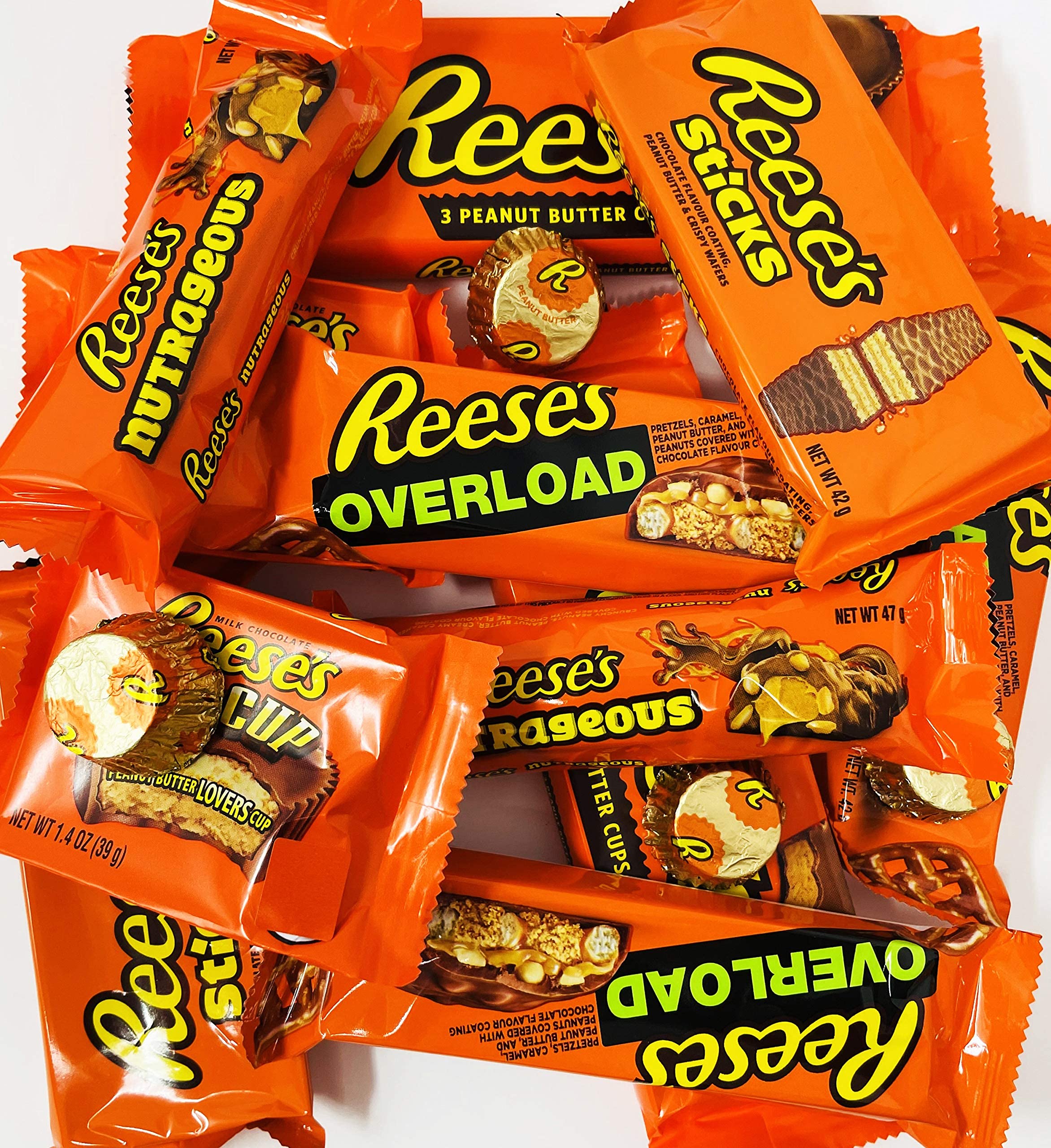 Peak Sweets American Sweets Gift Box - Assortment of 7 Classic Reese's Chocolates Gift Set - Letterbox Sweets Reeses Gift Hamper Reeces Box Set Peanut Butter