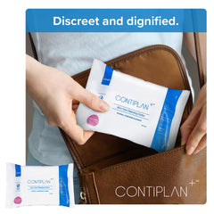 CONTIPLAN Incontinence Cleansing Cloths with Barrier Cream - Packs of 8 Cloths - All in One Cleansing Wipes Cleanses, Soothes and Moisturises - White