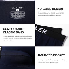 CLALER Boxer Shorts Mens 6 Pack Cotton Trunks Stretchy Soft Fitted Briefs Comfortable and Breathable Men's Underwear Suitable for Daily Sports Outdoor (2 x Blackand2 x Blue and 2 x Grey, L)