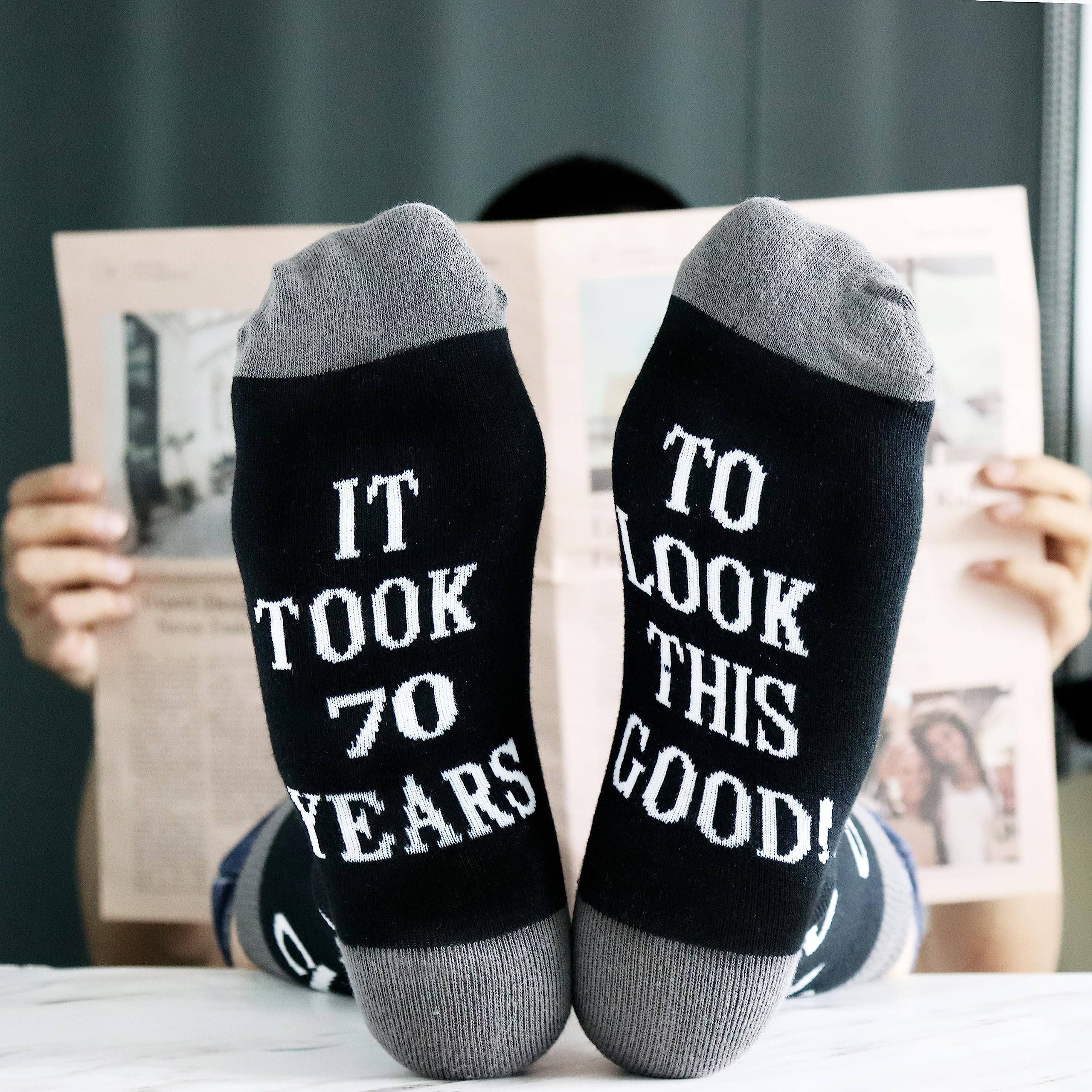 Jeasona 70th Birthday Gifts for Men Calf Socks Happy 70th Birthday Gifts for Him 70th Birthday Ideas for Men Mens 70th Birthday Gifts Ideas Funny 70th Birthday Gifts for Him Husband Dad Grandad