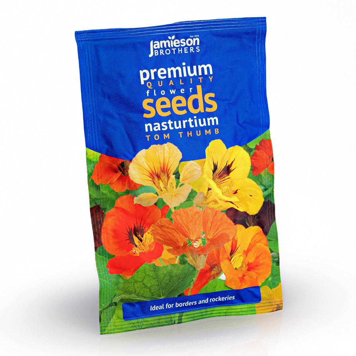 Jamieson Brothers® Nasturtium Tom Thumb Flower Seeds (Approx. 18 Seeds) - Grow Beautiful Flowers at Home Or at The Allotment to Attract Pollinators and Add Colour and Fragrance