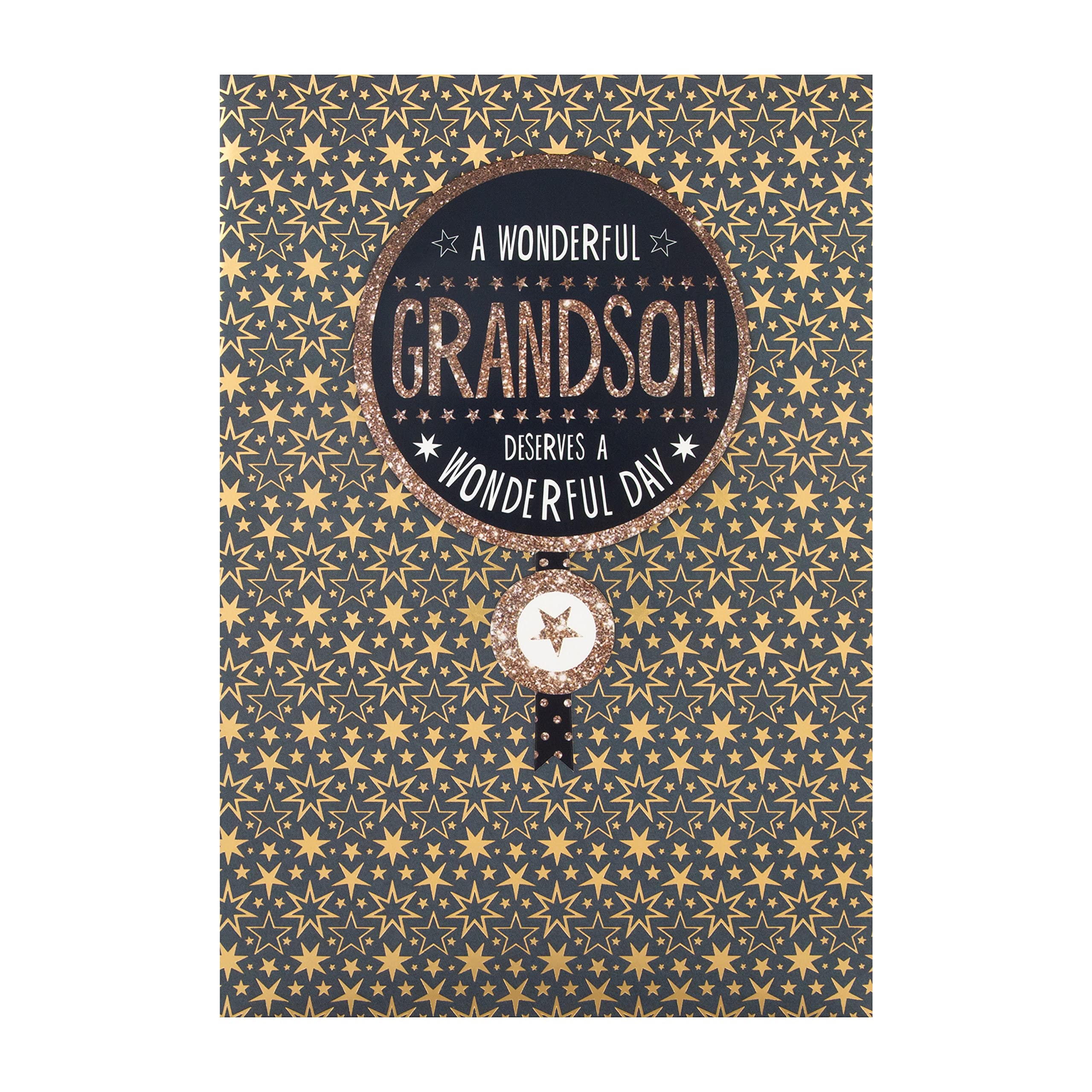 Hallmark Birthday Card for Grandson - Contemporary Star Pattern Design