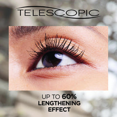 L'Oreal Paris Telescopic High-Precision Lengthening Mascara, Precise Application for Up to 60% Longer Looking Lashes, Black, Duo Bundle