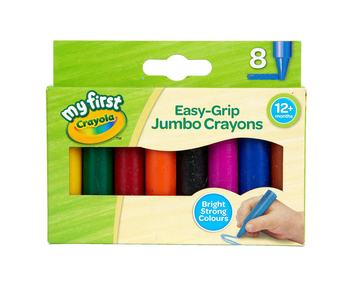 CRAYOLA MyFirst Jumbo Crayons - Assorted Colours Easy-Grip Colouring Crayons Perfect for Toddlers Hands Ideal for Kids Aged 12 Plus Months, Multicolor, (Pack of 8)