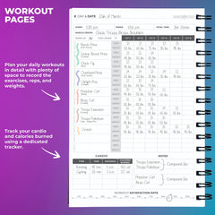 Clever Fox Fitness & Workout Journal/Planner Daily Exercise Log Book to Track Your Lifts, Cardio, Body Weight Tracker – Spiral–Bound, Laminated Cover, Thick Pages, A5 (Ocean Blue)