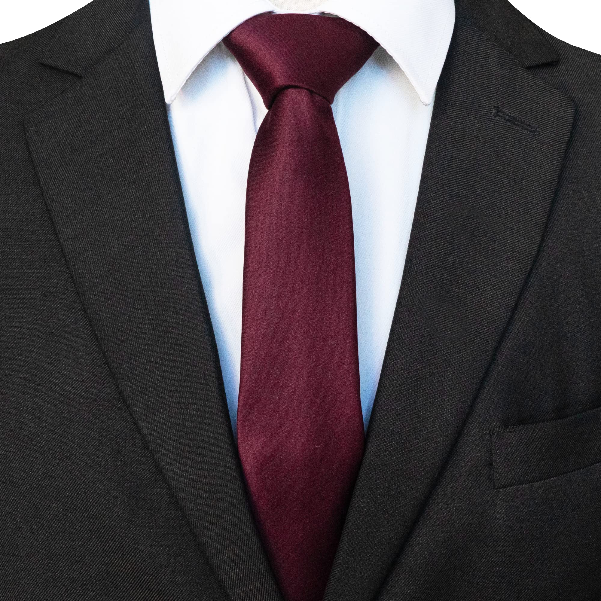 RBOCOTT 2.4“ Maroon Skinny Tie Business Wedding Slim Necktie for Men(6cm)