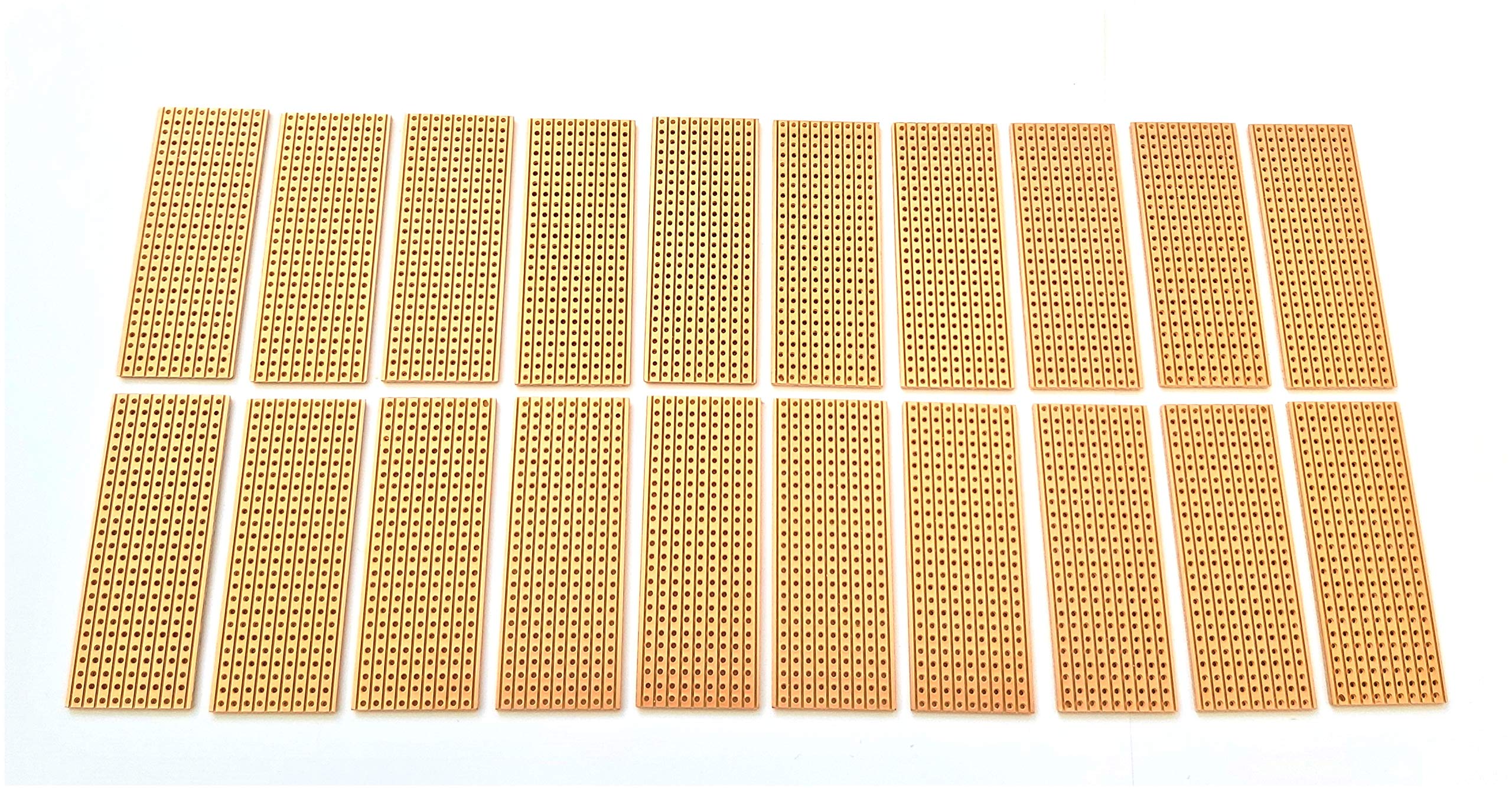 Rk Education Copper Veroboard/Stripboard for PCB Prototyping - Small 25x64mm, Pack of 20