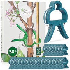 OwnGrown Plant Clips: 50x Plant Support Clips Size M – Climbing Plant Support for Climbing Plants – Plant Supports for Outdoor Plants – Plant Ties