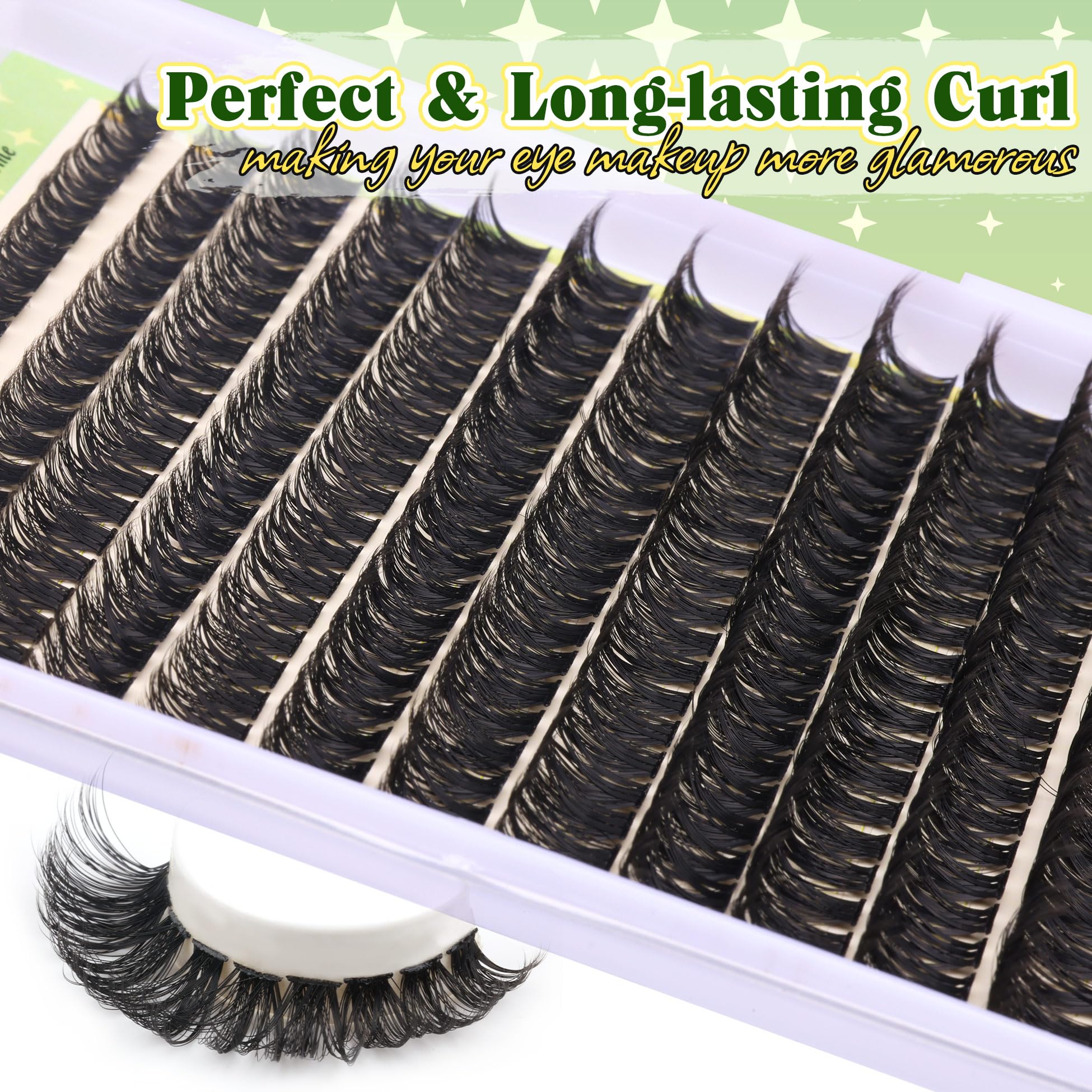 Lash Extension Fluffy Lash Clusters 280 Pcs DIY Eyelash Extension Wispy Individual Lashes 80D Eyelash Clusters D Curl 8-16MM Faux Mink Lashes Natural Look by Newcally