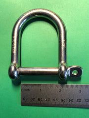 Stainless Steel 316 Wide D Shackle 1/2 inches (12mm) Marine Grade