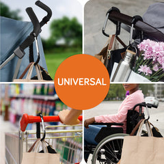 Baby Uma XL Baby Stroller Hooks for Hanging Bags and Shopping (2 Pack) - Universal Stroller Clips and Hooks - Large Carabiner Stroller Accessories - Carry 11 lbs per Stroller Hanger - 6.7″ x 4″