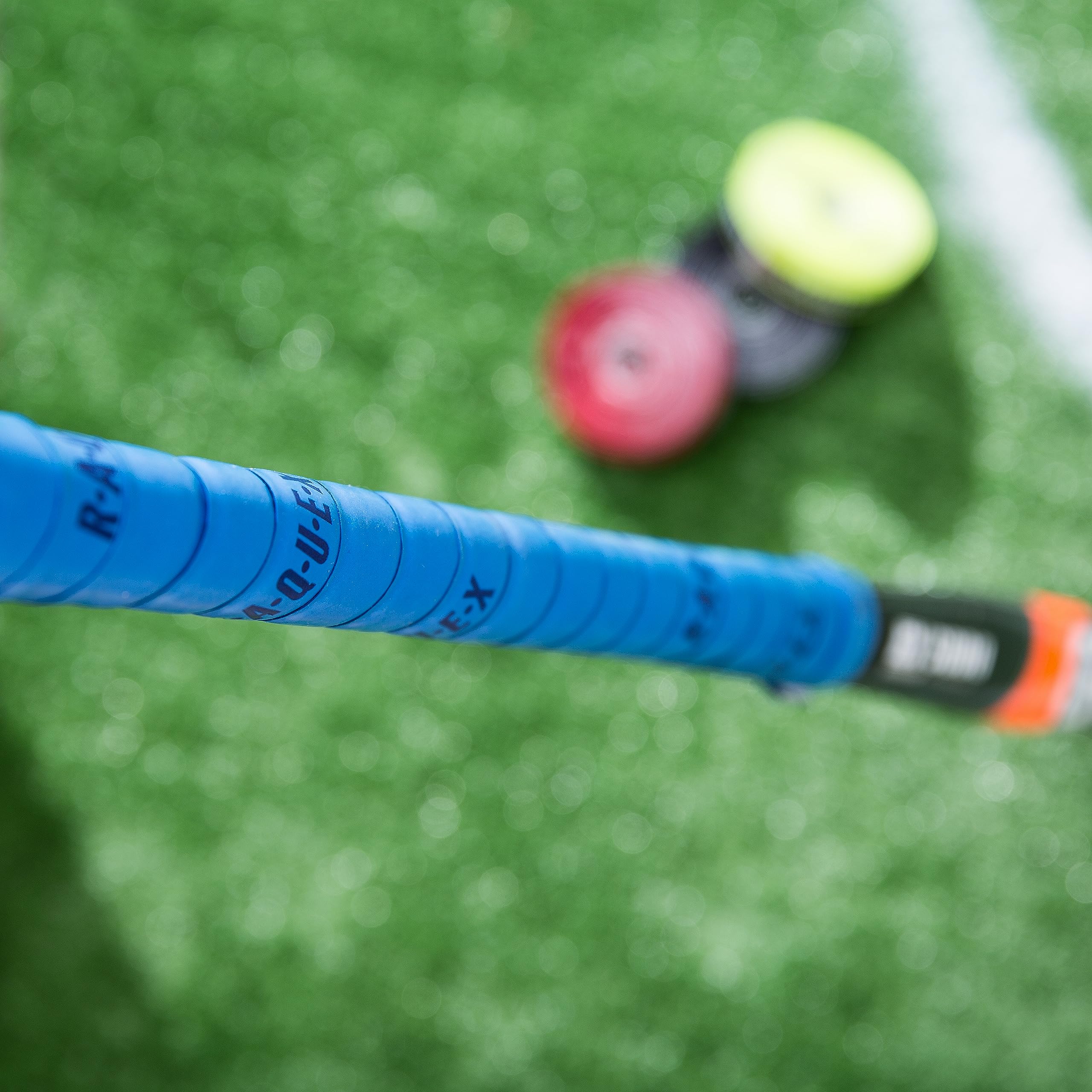 Raquex Cushion Hockey Stick Grip - Super-Grippy PU Material Hockey Grip, Over 2m Long, Soft and Absorbent, Minimises Vibrations. Self-Adhesive Backing, Extra-Long Length (Yellow, 1 Grip)