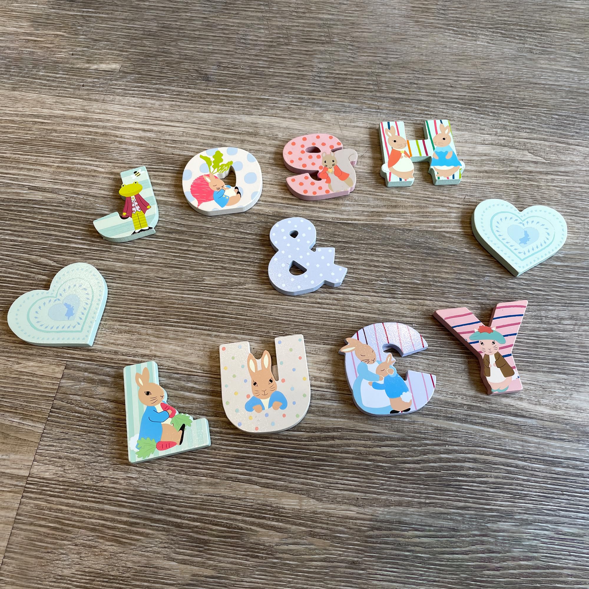 Peter Rabbit Wooden Letters by Orange Tree Toys, Letter M with Mrs Rabbit- Alphabet Animal Letter for Personalised Baby Name, Toy Box, Door, Wall Decorations, Animals Nursery Decor, Boys Girls Bedroom