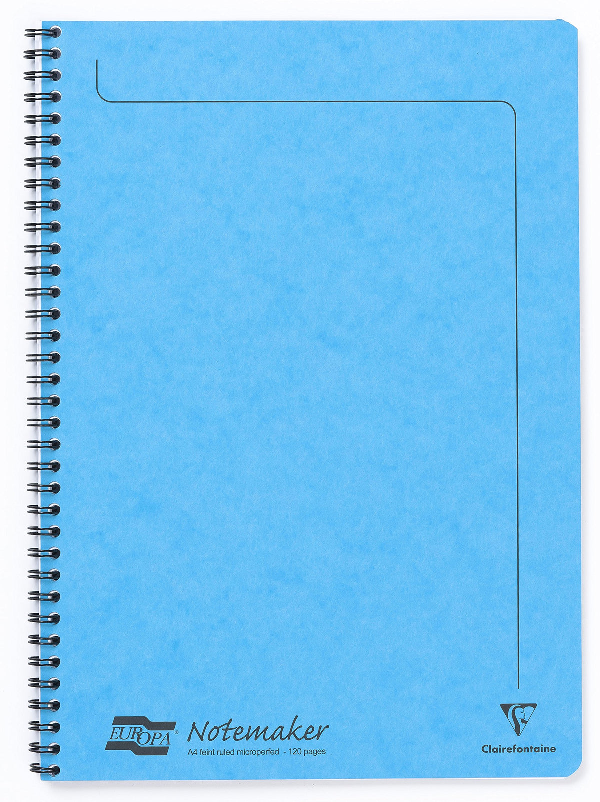 Clairefontaine - Ref 482/1148Z - Europa Side-Wirebound Notemaker (60 Sheets) - A4 in Size, Lined Rulings, Micro-Perforated Sheets, Premium Pressboard Cover - Turquoise Cover