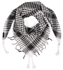 LOVARZI Shemagh Scarf for Men and Women - Black and White desert bandana arab head scarf men - Neck Scarfs Face Covering - Keffiyeh Palestine Scarves - Palestinian square cotton