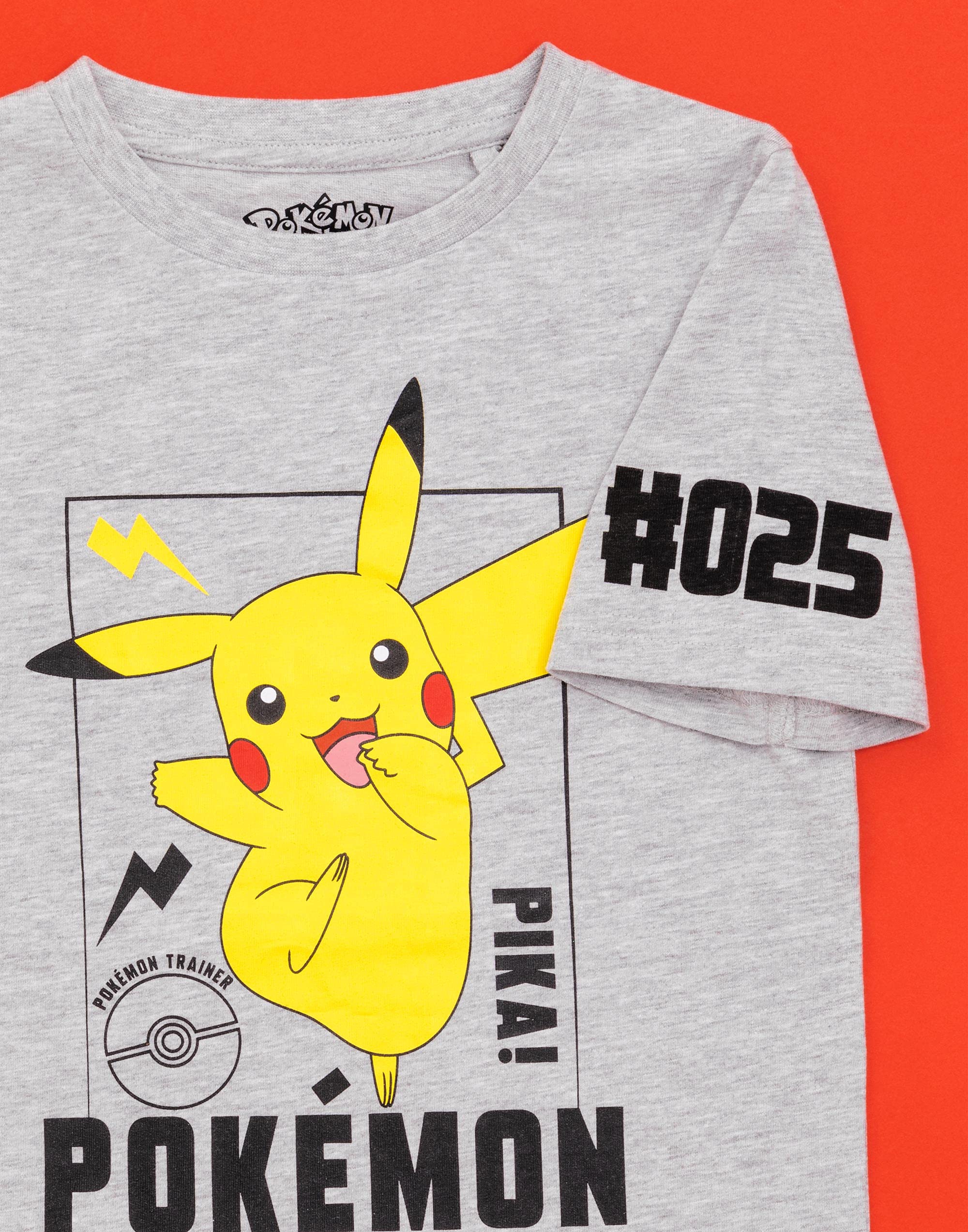 Pokemon T-Shirt for Boys   Kids Girls Pikachu Game Grey Character Top   Gamer Clothing Merchandise 4-5 Years