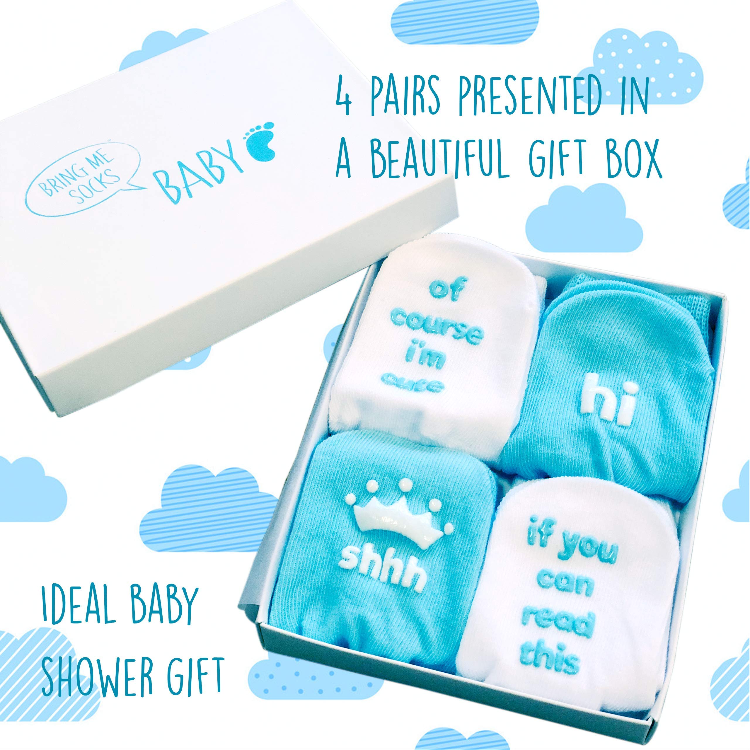 BRING ME SOCKS Baby Boys Socks Gift Set - 4 Pairs, 0-12 months