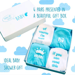 BRING ME SOCKS Baby Boys Socks Gift Set - 4 Pairs, 0-12 months