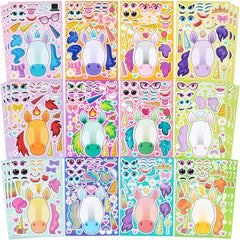 JOYIN 36 PCS Make-a-face Sticker Sheets, Make Your Own Unicorn Fantasy Animal Mix and Match Sticker Sheets for Children, Sticker Faces for Kids, Stickers for Party Bags, Kids Party Favor Supplies