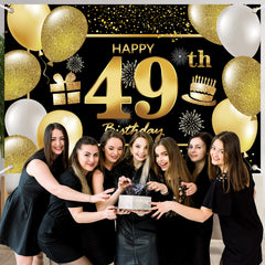 49th Happy Birthday Banner IMISI Birthday Decorations Birthday Backdrop Decorations for a Party