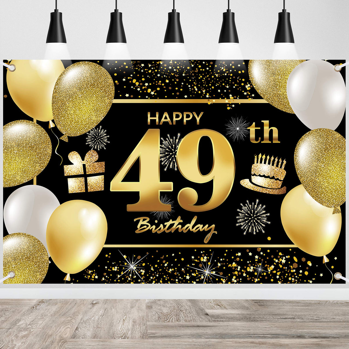 49th Happy Birthday Banner IMISI Birthday Decorations Birthday Backdrop Decorations for a Party