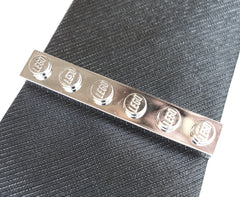 Chrome Silver Colour Tie Clip made with Real Building Bricks *